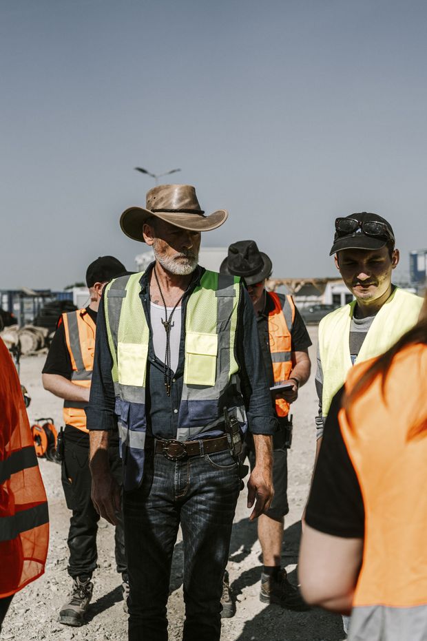 Filmdreh_Infrastruktur_Stuttgart-06 Filmdreh auf einer Baustelle am Stuttgarter Flughafen zur Kampagne "Wir bauen Deutschland neu"